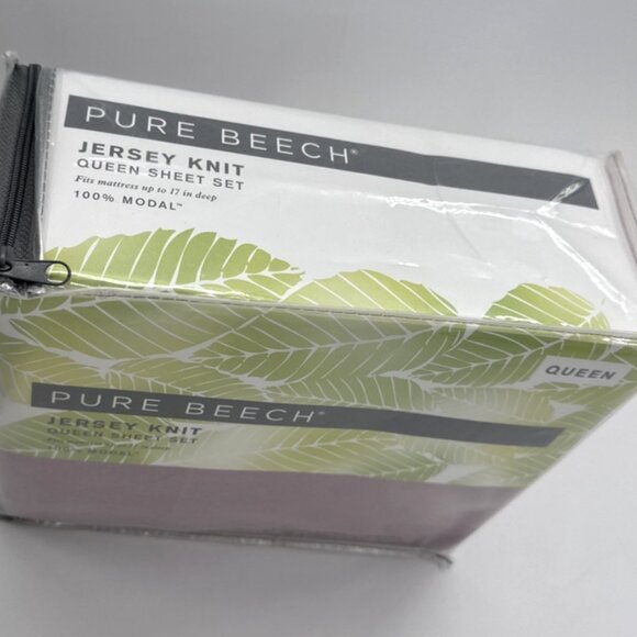 Pure Beech Jersey Knit Sheet Set QUEEN 100% Modal Lilac Soft 4 Piece Set NEW - Picture 5 of 11